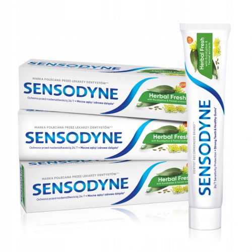  Sensodyne Herbal Fresh, fogkrém, eukaliptusz kivonattal 75 ml x3