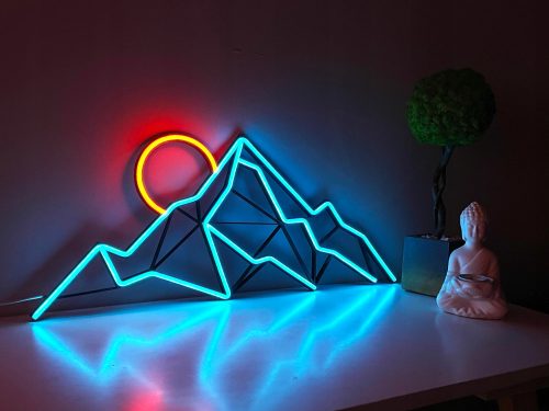 Neon LED fali dekorációs hegyek 50 cm -re