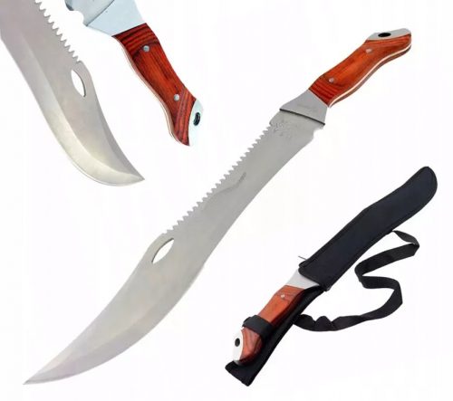 Kés, machete - Nagy kés 47 cm -es krokodil -machete a Rambo bajonett borítójában