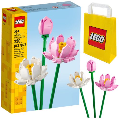  LEGO Creator 40647 lótuszvirág + LEGO papírzacskó 6315786 sárga 24x8x18 cm