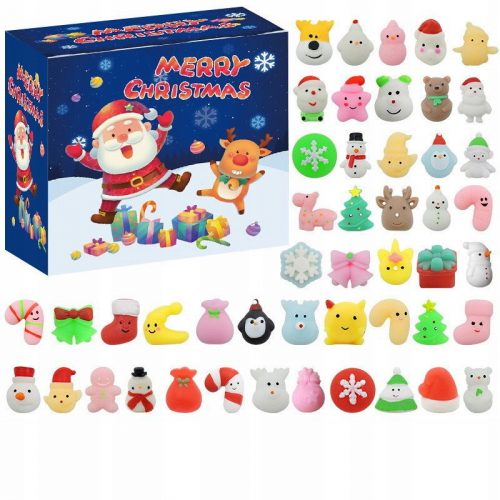 Squeeze játék - Mochi Squishy Fidget Crap Pop It Nung 48pcs karácsonyi sorozat