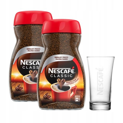 Írásos kávé nescafe klasszikus 200g x2 + üvegmentes