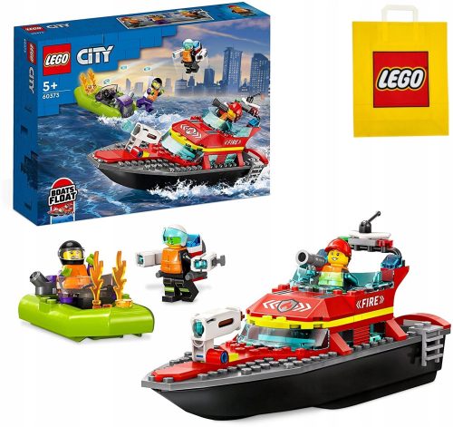  LEGO City 60373 tűzoltó csónak + LEGO papírtáska