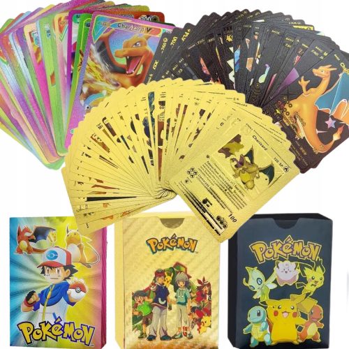  POKEMON KÁRTYÁK 3in1 RAINBOW GOLD BLACK 165 db