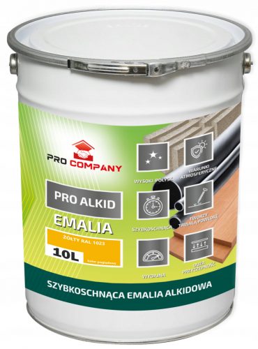 PRO ALKID Gyorsan száradó alkid zománc 10l sárga RAL 1023