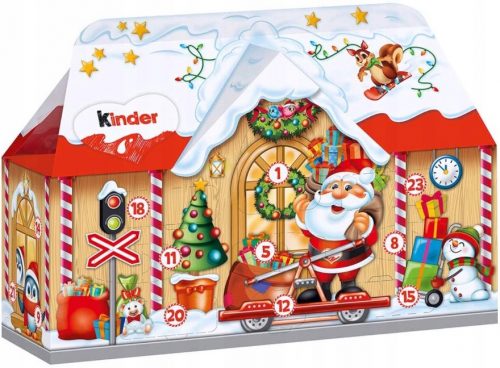 KINDER Adventi naptár 234g Mikulásház 3D 24 meglepetés