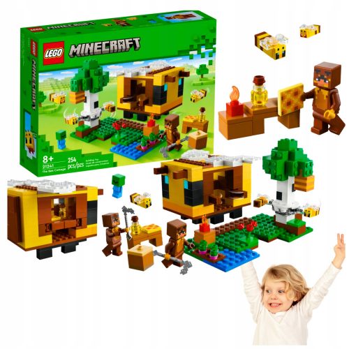  LEGO City 212434 MÉH HIVE MINERACRAFT HEEHE ALAKÚ HÁZ LEGO BLOKK KÉSZLET GYERMEKEKNEK 254 EL