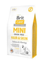  Brit Care Mini Hair Skin száraz kutyaeledel lazac heringgel 2 kg