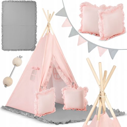  TIPI sátor gyerekeknek TEEPEE Garland Pillows NAGY STABILIZÁTORSŐTÉNY