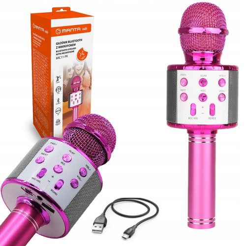  Karaoke mikrofon játék gyerekeknek hangszóróval ECHO Manta Bluetooth Pink