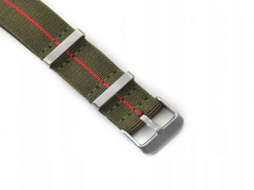  PREMIUM NATO ELASTIC ÓRASZÍJ NATEL4920 OLIVE / RED 22 mm