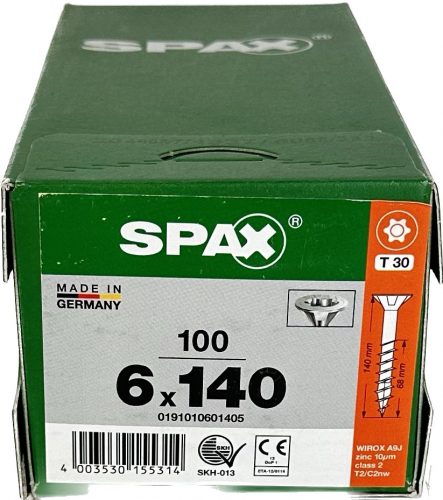 Spax csavarok 6,0x140 Wirox TXTG, 100 db-os csomag