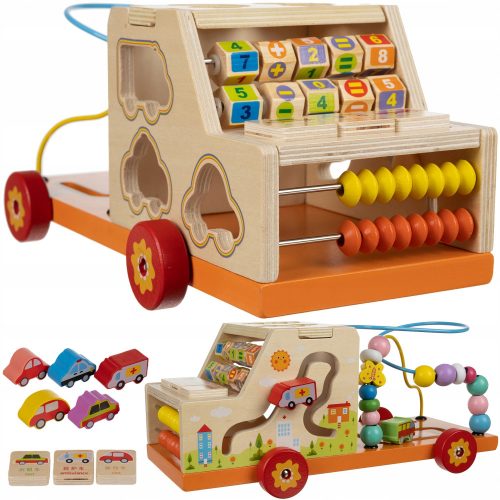  Sorter Car Wooden Blocks Car 7in1 Educational Montessori gyerekeknek