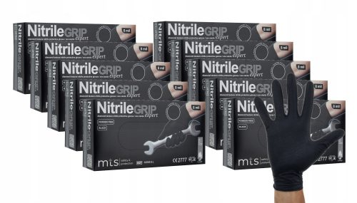 MTS biztonság és védelem Nitril GRIP Expert Fekete kesztyű fekete erős gogrip méret 10 - XL 250 pár