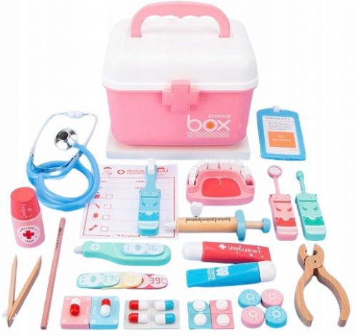  Fából készült Little Doctor Set Box tartozékok