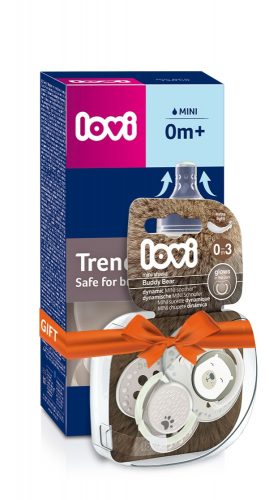  LOVI ajándékkészlet Trends Buddy Bear üveg 120 ml + cumi 0-3 0414