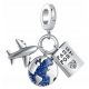  CHARMS PENDANT TRAVEL PASSPORT AIRPLANE GLOBUS