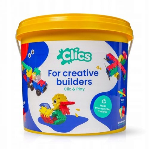  Clics Build & Play CB-198 Bricks Bucket 8in1 160 db.