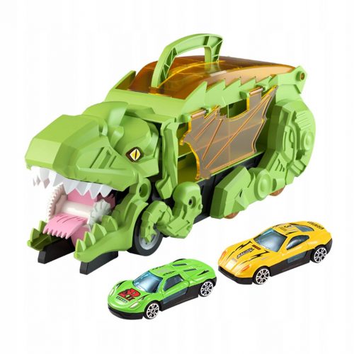  Dino Transport Car Party Favor Montessori zöld csúszdapálya 2 autóval