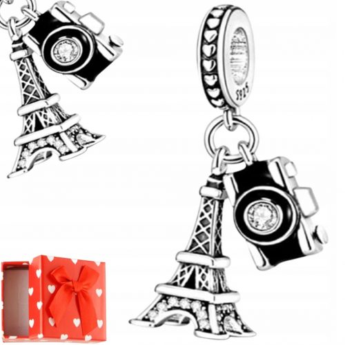  EIFFEL Tower Paris Camera Travel Pendant Charm S925