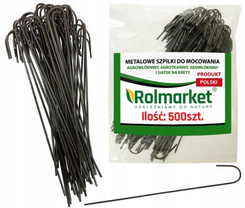 Tűk az agrotextíliához - Rolmarket fém tűsarkú 25 cm ezüst 500 db.