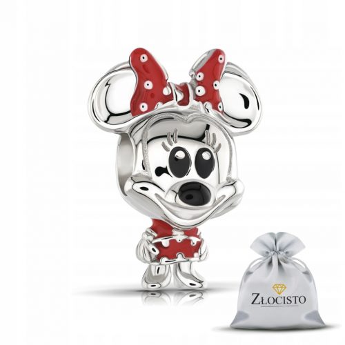  EZÜST CHARMS MICKEY MOUSE GYÖNGY SZALAGAL 925