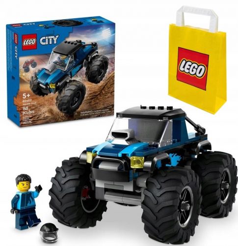 LEGO City 60402 kék Monster Truck + LEGO papír ajándéktáska közepes M 41x34x12 cm