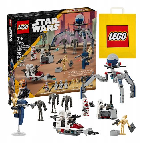  LEGO Star Wars 75372 klónkatona és csatadroid csatacsomag + VP papírtáska LEGO 6315792 közepes