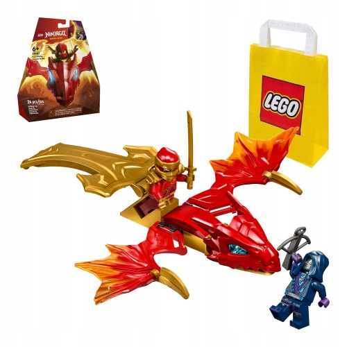  LEGO Ninjago Kai and the Dragon Attack 71801 + LEGO papírzacskó 6315786 sárga 24x8x18 cm