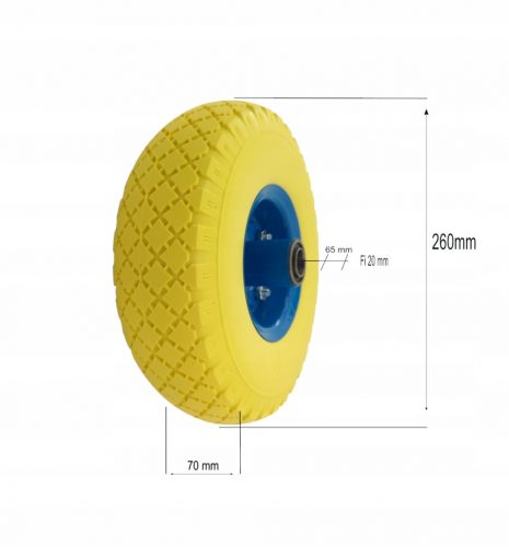  KERÉK TÖMÖR KERÉK TACSNYAS KOCSIKHOZ 260 mm 10x3.00-4