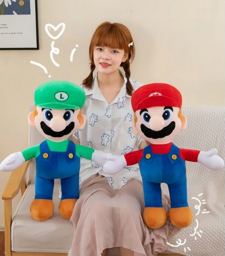  SZETT 2x MEGA NAGY SUPER MARIO LUIGI KÖLCSÖLÉS MACSKÓ MACKU 60cm