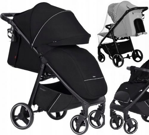  Carrello Bravo Pure Black babakocsi + esővédő a Caretero babakocsihoz