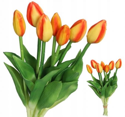 Művirágok, gyümölcsök - TULIPS TULIPS CSOKRA GUMIBEVONATOS GUMI SZILIKON MINT ÉLŐ 7 DB