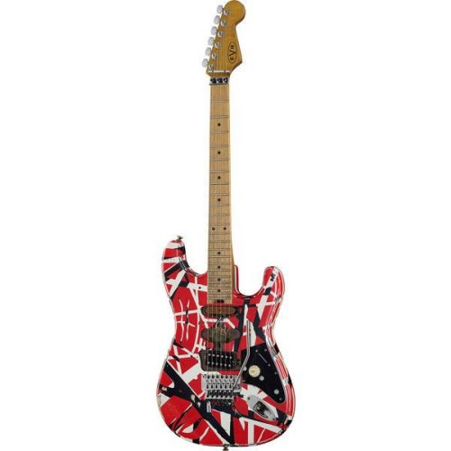  EVH Frankie Striped MN Relic R/W/B Strat elektromos gitár