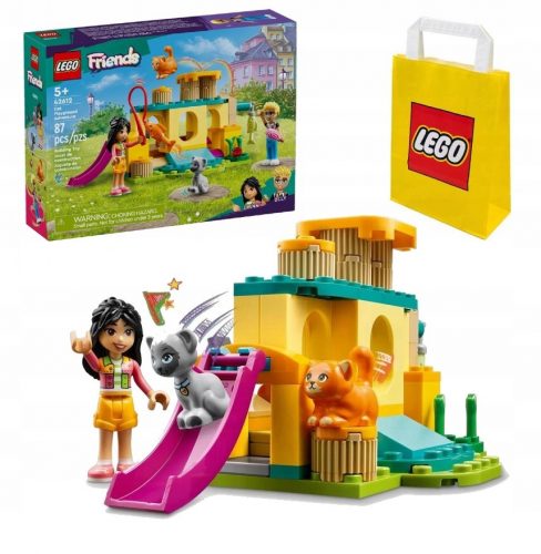  LEGO Friends 42612 Macskajátszótér Adventures + LEGO papírzacskó 6315786 sárga 24x8x18 cm