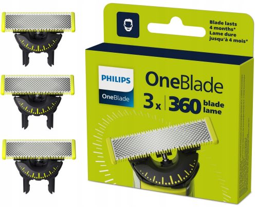  Cserepenge borotva QP430/50 Philips One Blade 360 3db-os készlet