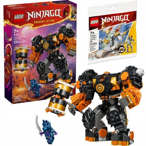  LEGO Ninjago Cole Föld elemi robotja 71806 + LEGO Ninjago Ice Dragon 30649