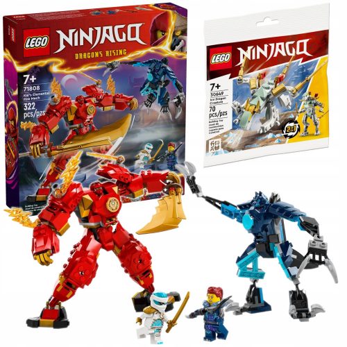  LEGO Ninjago Kai elemi tűzrobotja 71808 + LEGO Ninjago Ice Dragon 30649