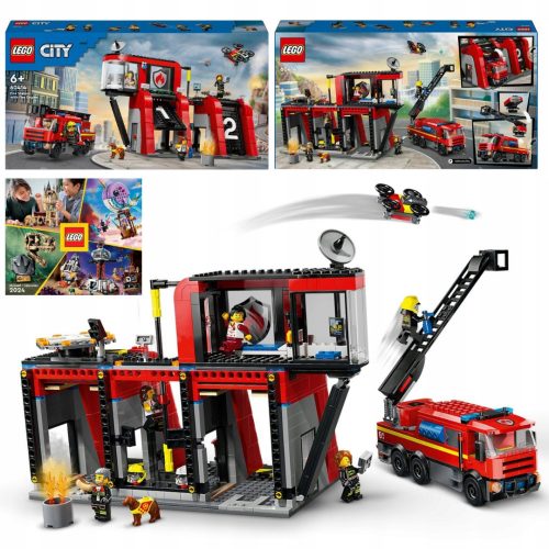  LEGO City 60414 tűzoltóállomás tűzoltóautóval + Lego katalógus 1/2024 Bricks City Technic Speed Star Wars Harry Potter Duplo