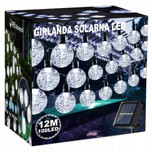  GARLAND SOLAR KERTI LÁMPÁK 12M 100 LED GOLYÓK