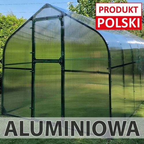  POLIKARBONÁT ÜVEGHÁZ Alagút 15M2 250X600 PTF LENGYELORSZÁG ALUMÍNIUM GREEN