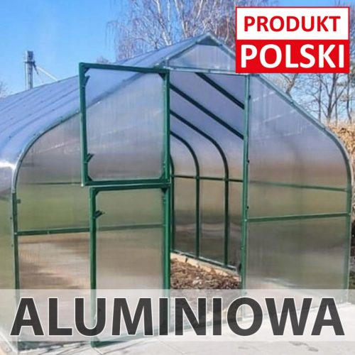  POLIKARBONÁT ÜVEGHÁZ Alagút 18M2 300X600 PTF POLISH ALUMÍNIUM GREEN