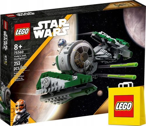  Lego STAR WARS 75360 Yoda Jedi Starfighter + VP LEGO papírzacskó közepes 41cmx34cmx11cm AJÁNDÉKTÁSKA