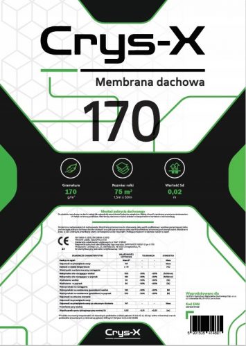 Folia paroprzepuszczalna Crys-X 50 x 1,5 x 0,3 mm 170 g/m²