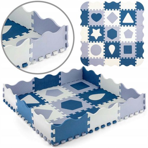  Jolly 3x3 Shapes puzzle habszivacs matrac - kék