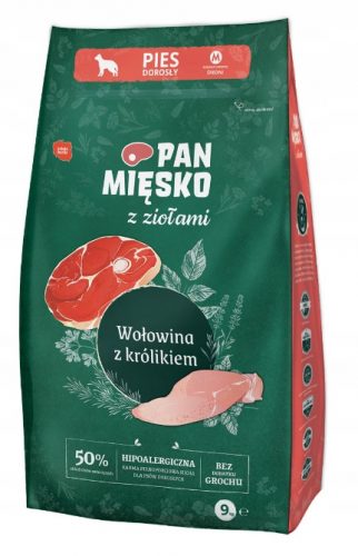  Pan Mięsko száraz marhahús eledel 9 kg