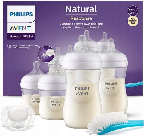  PHILIPS Avent Natural SCD838/11 kulacskészlet + Babymam textilpelenka, sima fehér