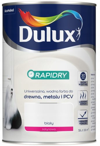  Dulux akrilfesték fára 1 l SATIN WHITE félmatt