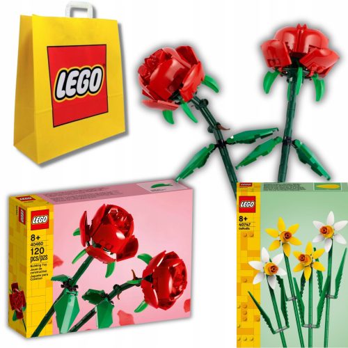  LEGO Classic 4046056 LEGO ICONS RÓZSA VIRÁGOK 40460 KÖMBÖK RÓZSAVIRÁG PIROS VALENTIN-NAPI AJÁNDÉK + 2 egyéb termék