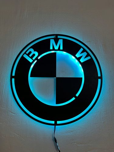 Falfestészet - BMW Logo LED Fa Képes ÉJSZAKAI LÁMPA